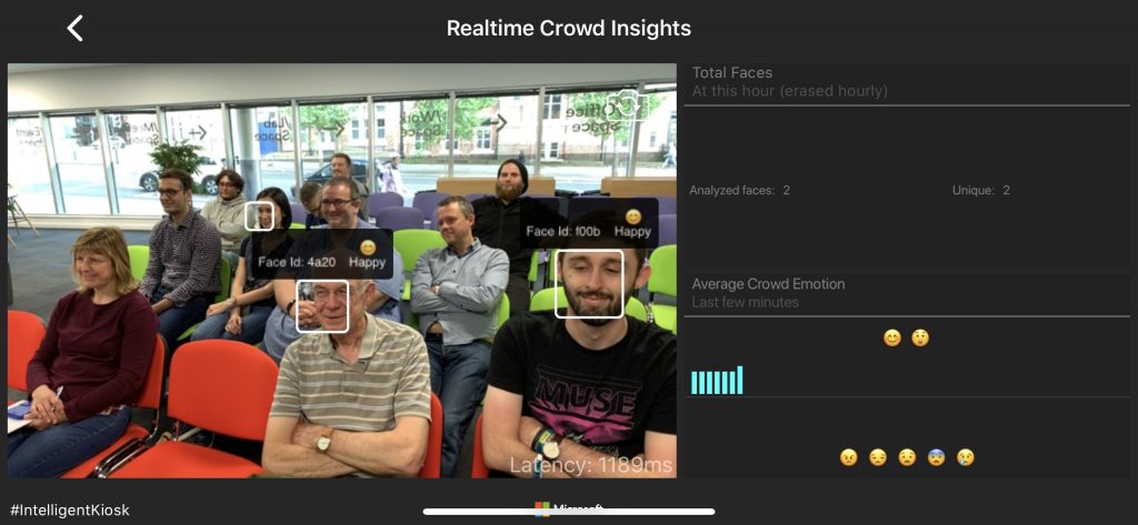 Running the Realtime Crowd Insights Demo - everyone is happy!